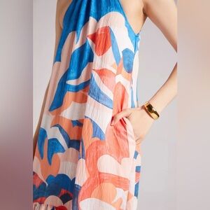 Anthropologie Maeve Colorful Backless Maxi Dress